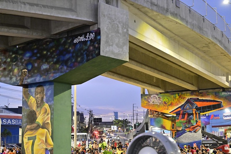 Em menos de uma semana, viaduto Rei Pelé volta a ser alvo de furto e depredação