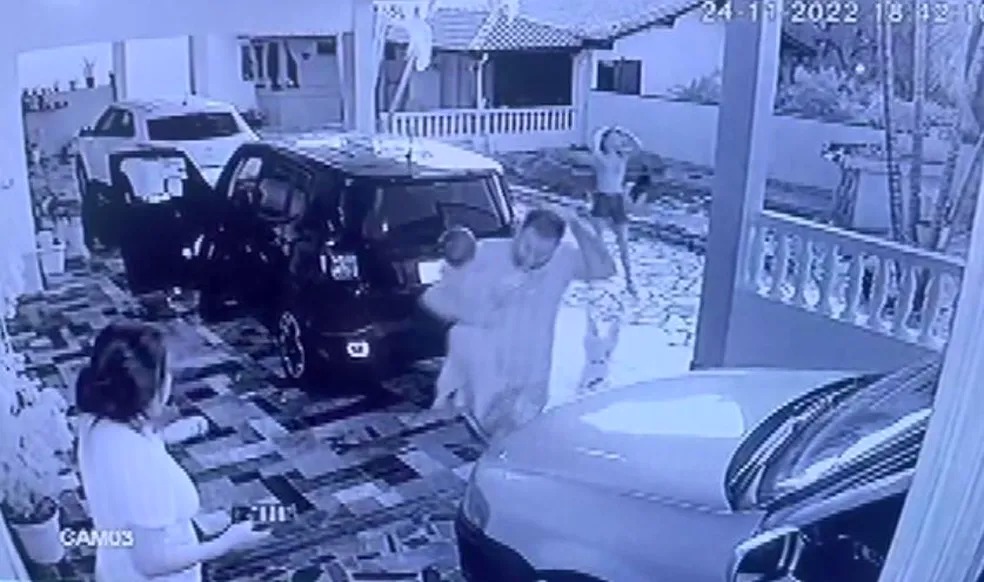 Vídeo: Família se joga em piscina para fugir de ataque de abelhas; bebê levou 250 picadas