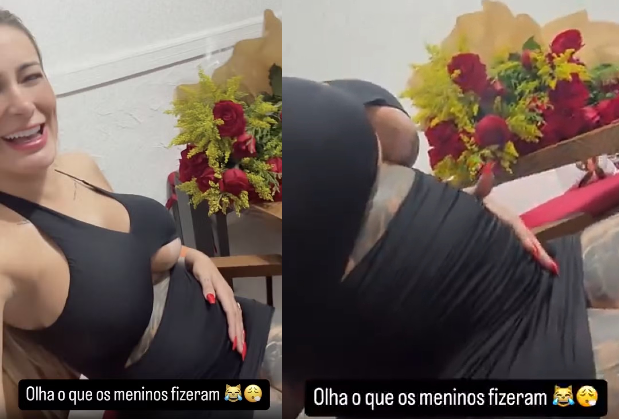 Andressa Urach mostra barriga inchada após internação por cena de sexo com 8