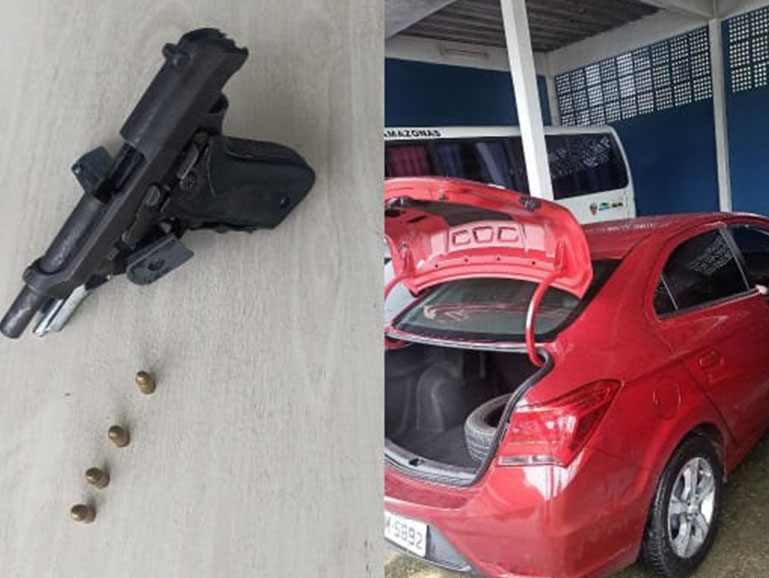 Criminosos em fuga batem carro roubado e são presos em Manaus