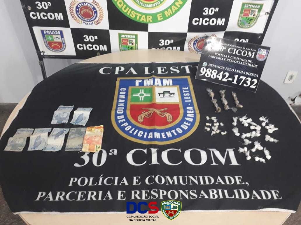 Jovem é preso com 'mix' de drogas em Manaus