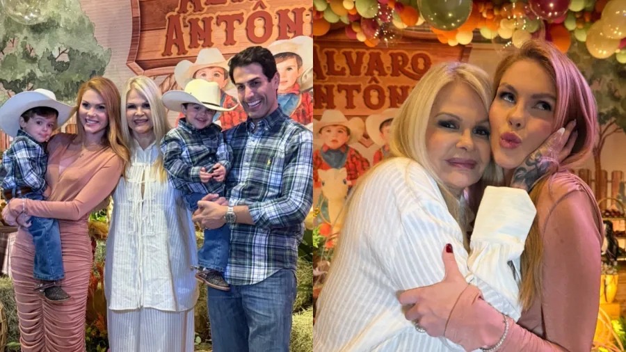 Monique Evans celebra aniversário dos netos em reencontro com Bárbara após afastamento