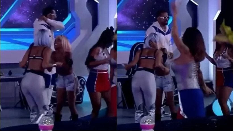 Após suposta masturbação em MC Gui, Aline beija Sthe durante festa e diz: 'Só pego mulheres'