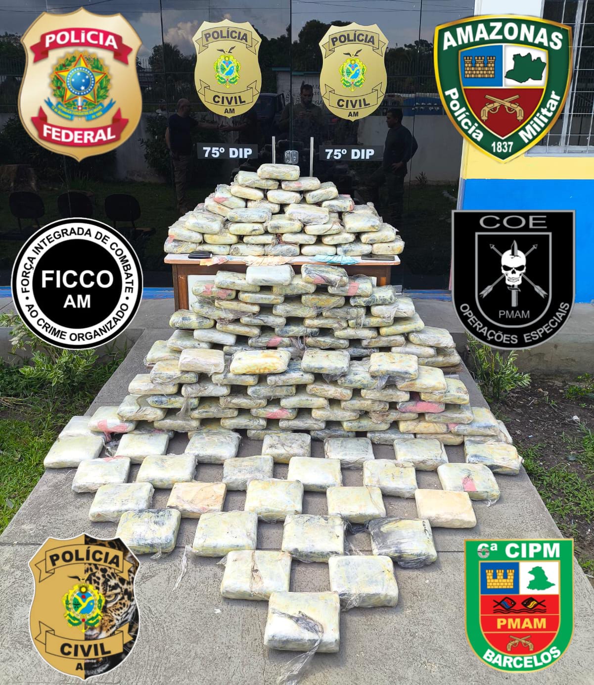 Homens são presos após lancha com 145 tabletes de maconha ser encontrada no Rio Negro