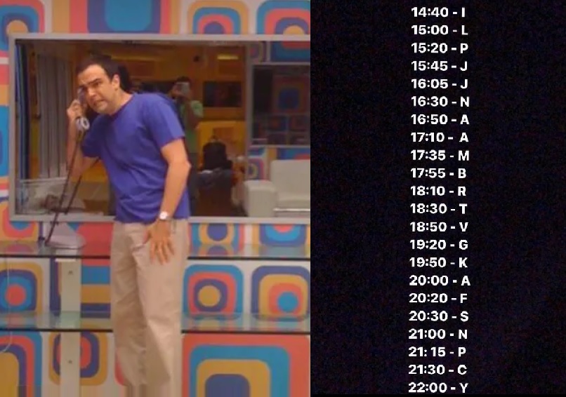 Vaza possível lista com iniciais dos participantes do BBB 22 e horários de divulgação