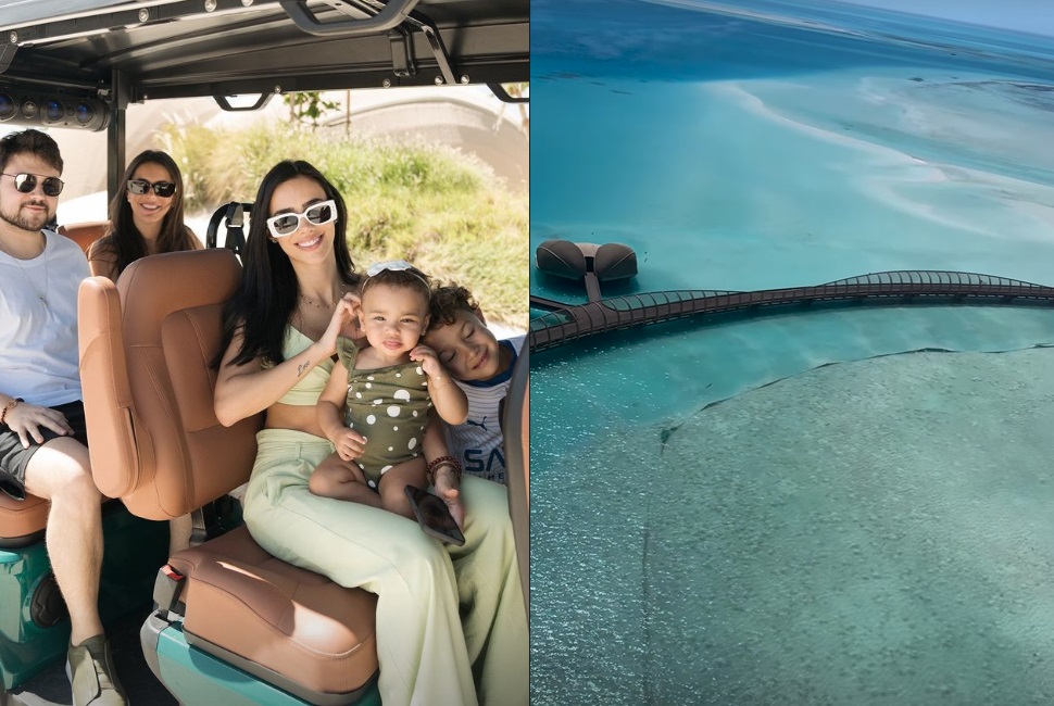 Neymar e Bruna Biancardi comemoram 1 ano de Mavie em resort de luxo na Arábia Saudita