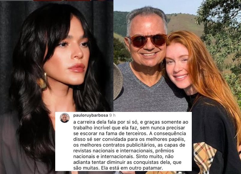 Internautas apontam indiretas de pai de Marina Ruy Barbosa para Bruna Marquezine