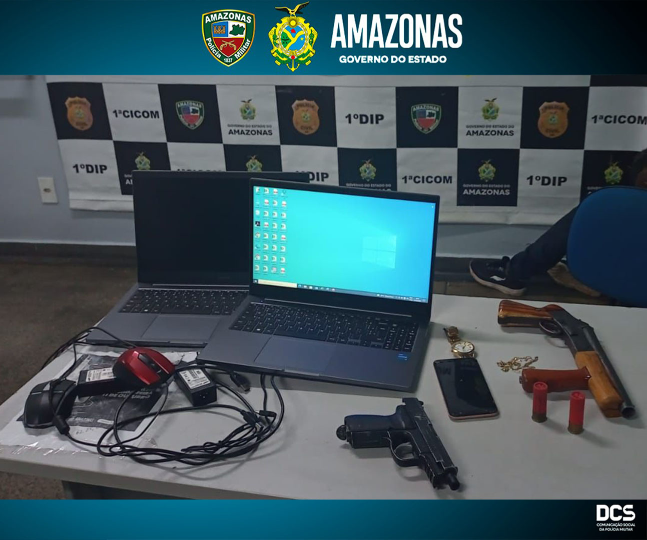 Assalto com reféns termina com vítima baleada e dois suspeitos presos em Manaus