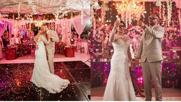 Noivos aproveitam show de David Guetta no 'Sou Manaus' e comemoram casamento