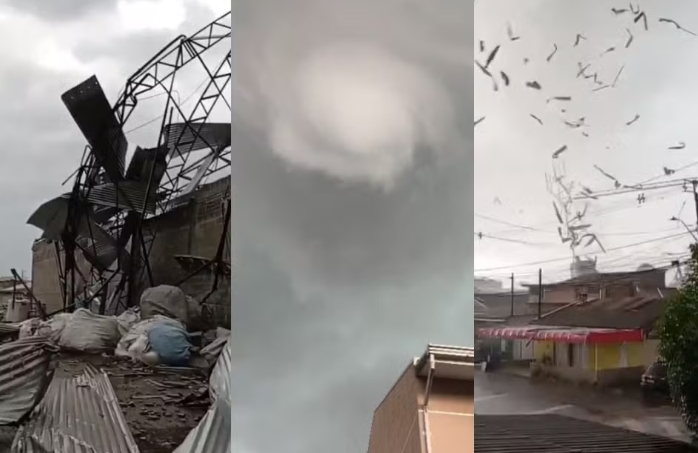 Tornado atinge cidade do Sul com ventos de 180 km/h e deixa 350 casas destelhadas