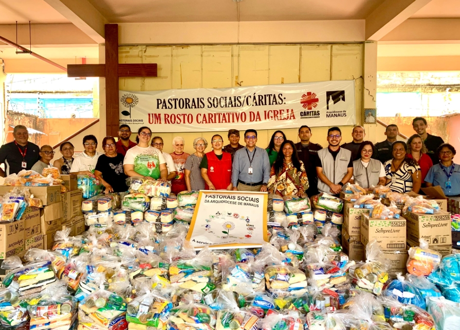 Pastorais sociais recebem 5 toneladas de alimentos arrecadadas no PQA em Manaus