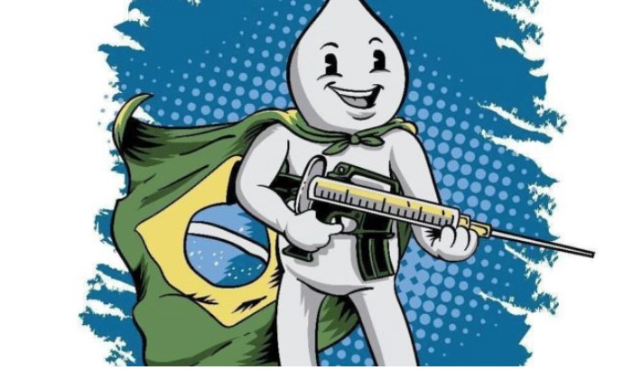 Eduardo Bolsonaro posta foto do Zé Gotinha com seringa no formato de fuzil