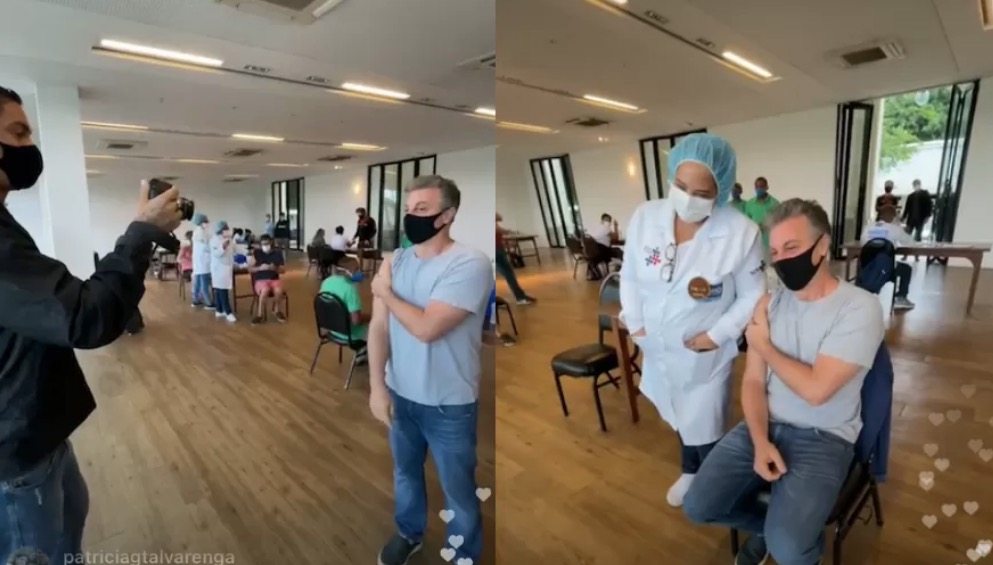 Luciano Huck é vacinado contra covid-19: ‘Orgulho de ser brasileiro’