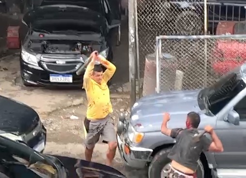 Homem tenta matar rival com barra de ferro e facada no rosto em Manaus; vídeo