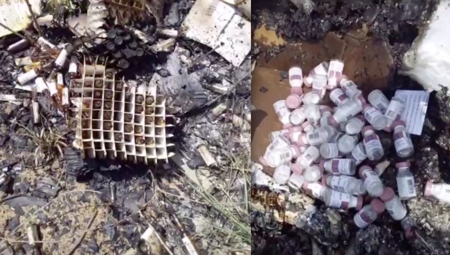 Medicamentos de uso hospitalar são queimados em fazenda no Amazonas