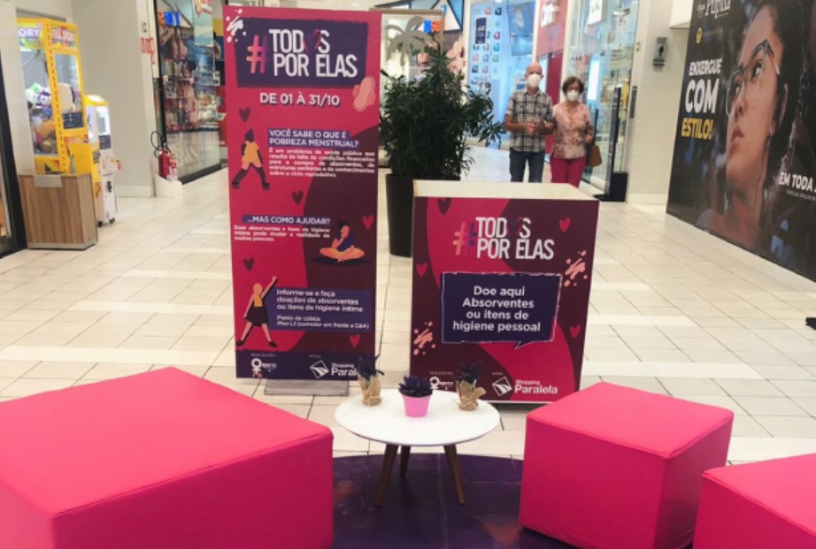 Shopping de Manaus faz arrecadação de absorventes para mulheres de vulnerabilidade
