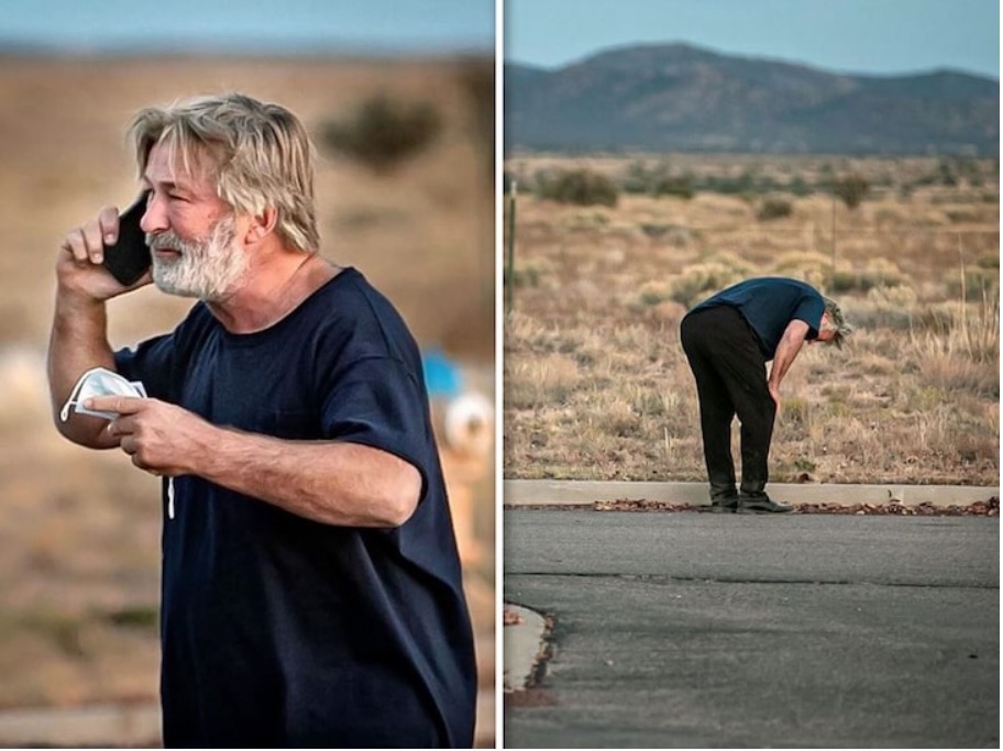 Alec Baldwin é visto devastado após morte acidental de diretora em set 