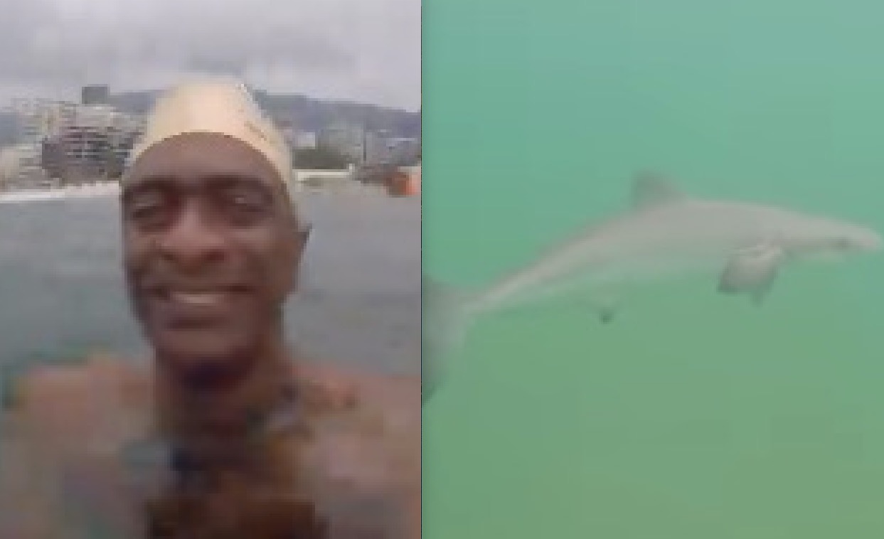 Hélio de La Peña se depara com tubarão durante mergulho no Leblon