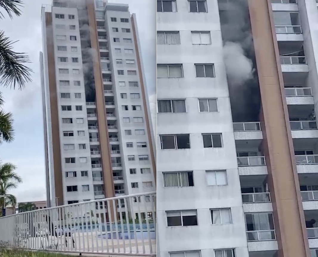 Apartamento pega fogo em condomínio de luxo na Efigênio Sales, em Manaus 