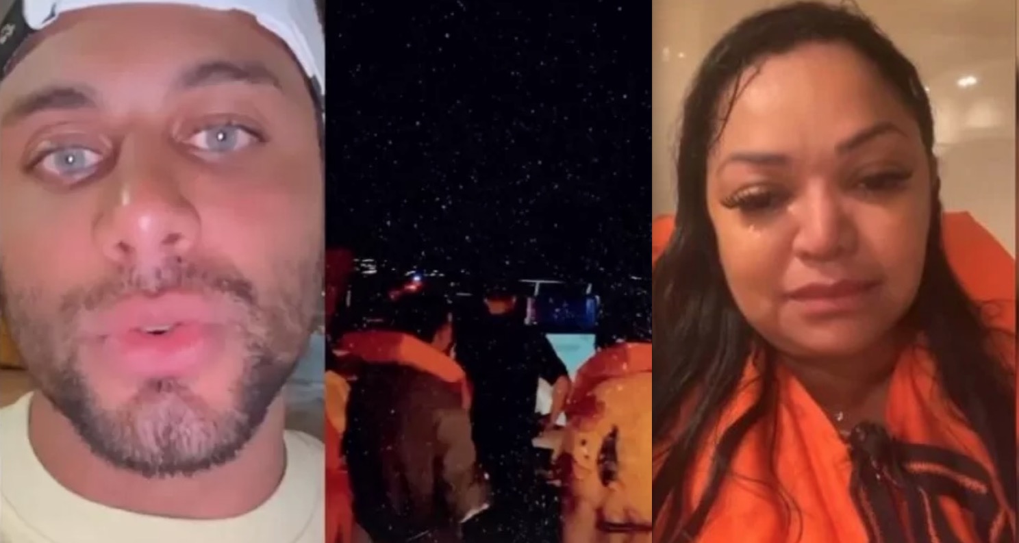 Barco com Jesus Luz e ex-bbb encalha e passageiros entram em pânico