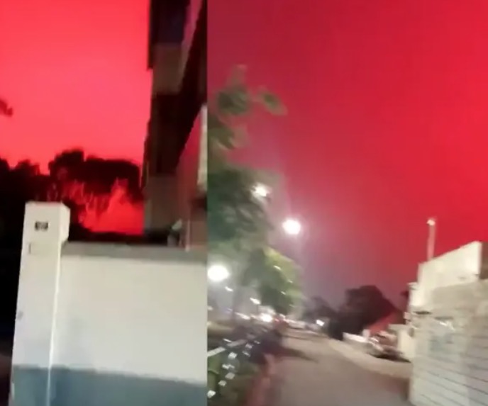 Vídeo: Céu vermelho deixa moradores assustados em Zhoushan, na China 