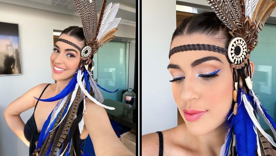Emocionada, Vivian Amorim chega a Parintins vestida de azul: 'maior espetáculo que já vi na vida'