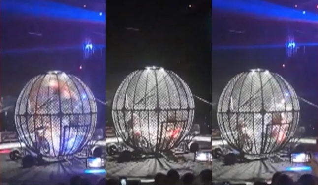 Vídeo: Motociclistas se chocam em ‘globo da morte’ durante apresentação em circo