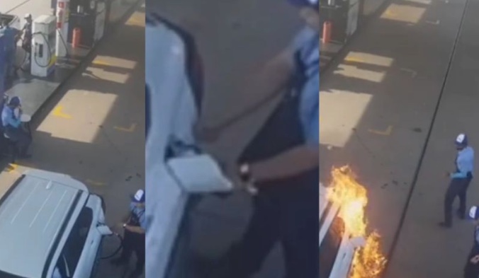 Vídeo: Frentista acende isqueiro e põe fogo em carro em posto de combustíveis