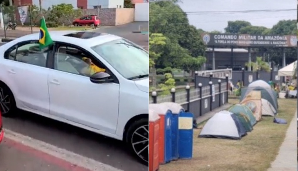 Bolsonaristas dormem em carros, prejudicam trânsito e protesto é criticado em Manaus