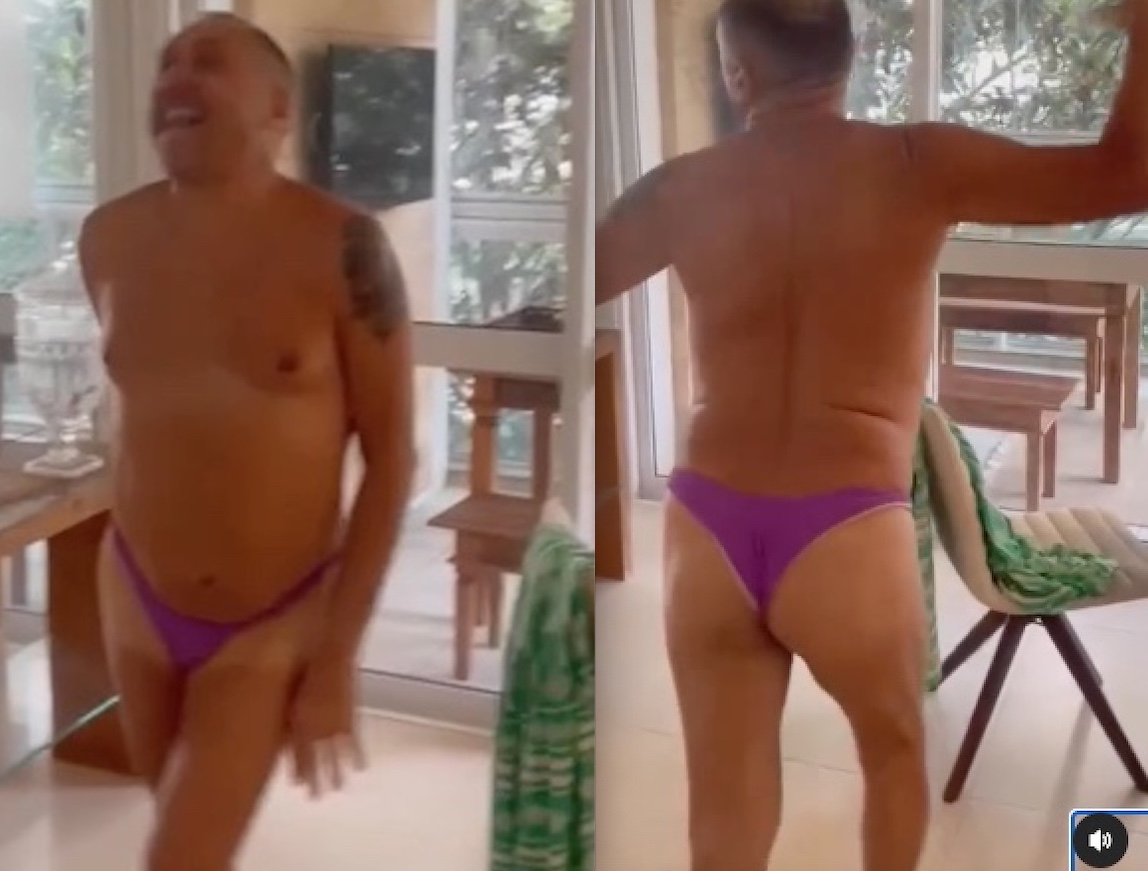 Reeleito deputado federal, Tiririca surge usando calcinha da esposa