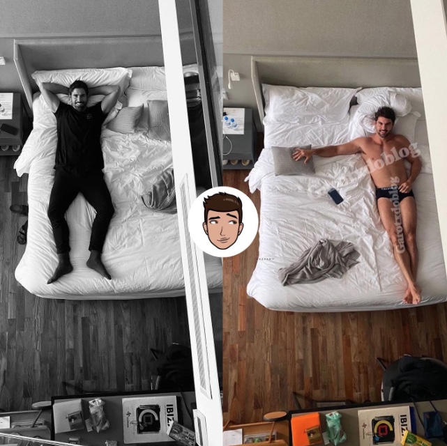 Foto de Reynaldo Gianecchini na cama entrega romance com Mister Brasil