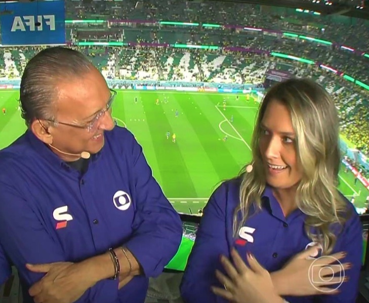Após polêmica, Ana Thaís Matos fala sobre relação com Galvão Bueno nos bastidores da Copa 