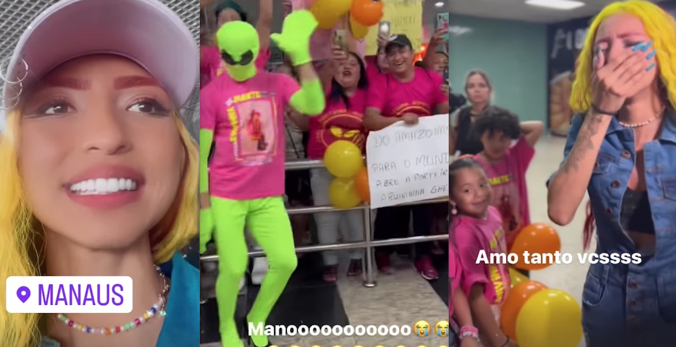 Multidão lota Aeroporto de Manaus para receber Ruivinha de Marte