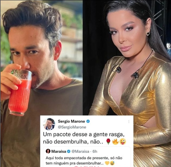 Maraísa surge de vestidinho sexy e leva cantada de Sérgio Marone: 'a gente rasga'
