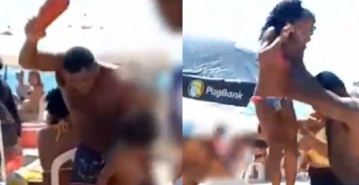 Homem espanca filhas na praia e se justifica após ser atacado na internet; vídeo