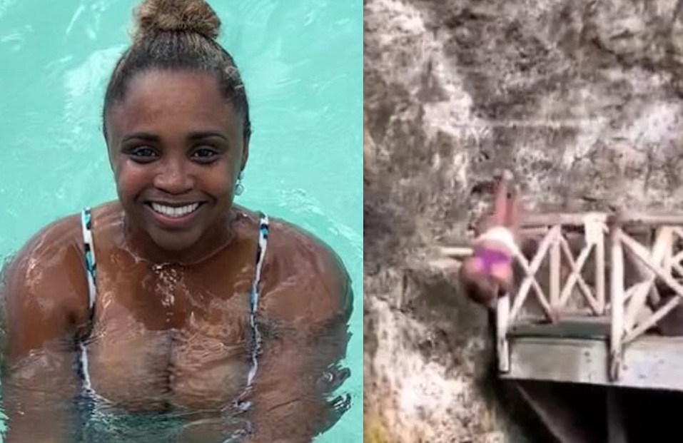 Daiane dos Santos impressiona com salto em piscina natural em Punta Cana; Vídeo