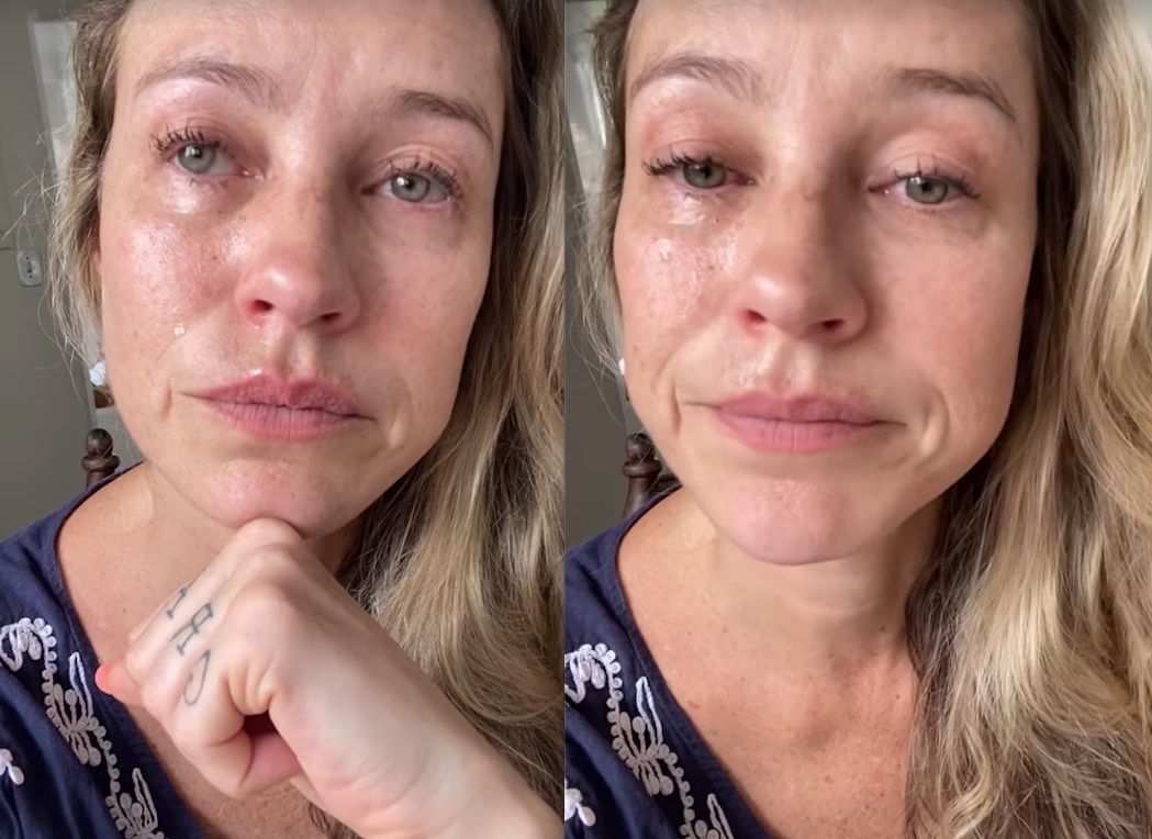 Chorando, Luana Piovani diz que Scooby instruiu filho a apunhalar a própria mãe