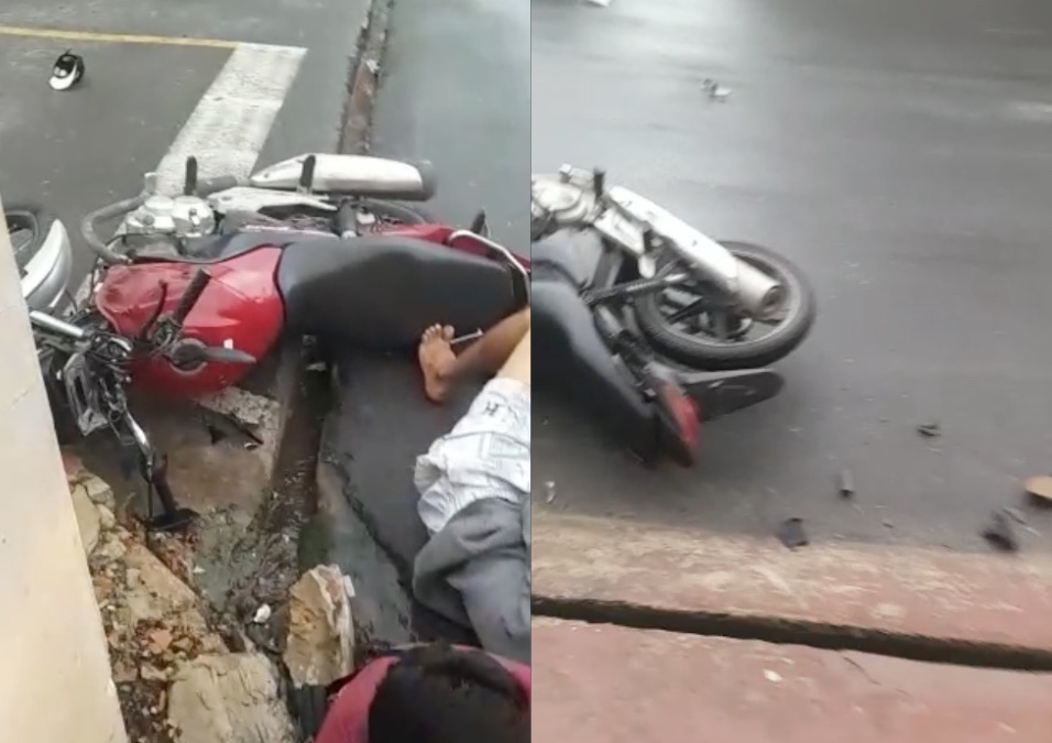 Três pessoas ficam feridas em grave acidente com motocicletas no Amazonas; vídeo