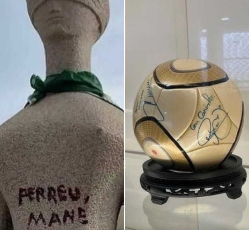 PF prende homem que furtou bola autografada por Neymar e mulher que pichou estátua do STF