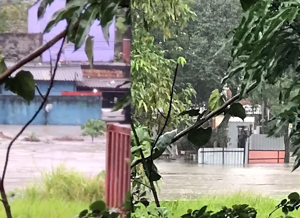 Igarapé do 40 transborda e água invade casas em Manaus; vídeo