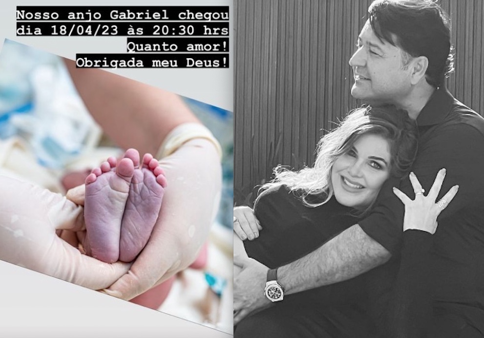 Viúva de Leandro dá à luz ao quinto filho aos 47 anos