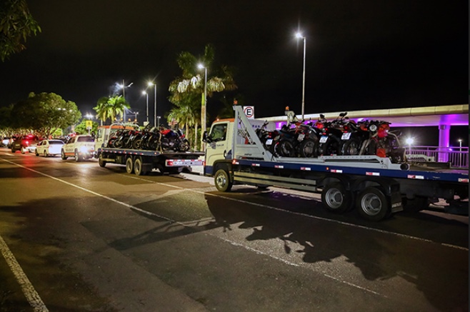 'Rolezinho' termina com 40 motos levadas para parqueamento do Detran-AM
