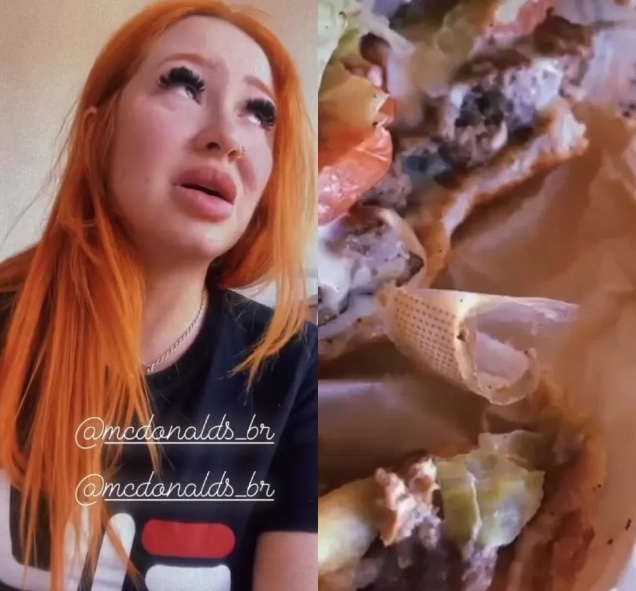 Influencer encontra curativo em lanche do McDonald's: 'veio na minha boca'