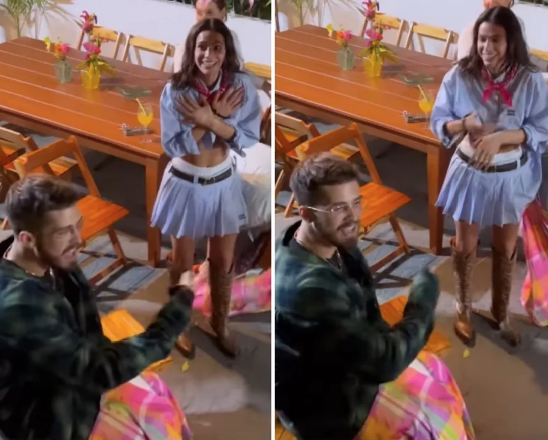 Affair? Bruna Marquezine e João Guilherme curtem festa junina juntos