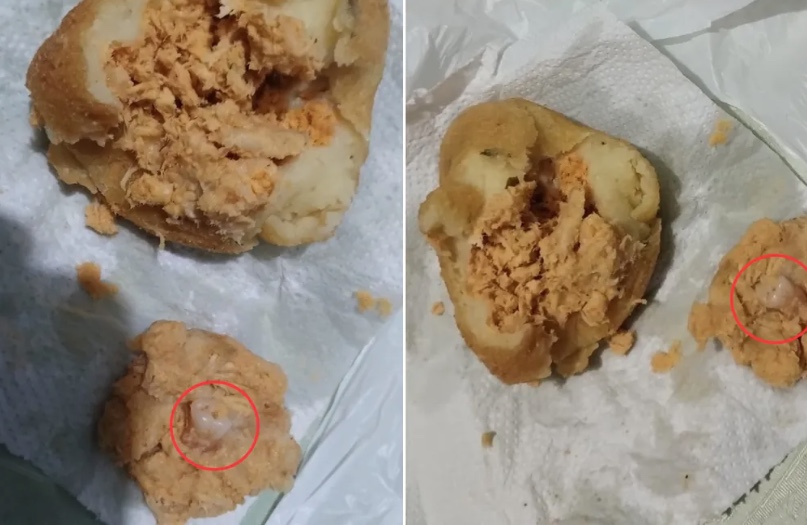 Mulher leva susto após morder coxinha e encontrar dente no recheio