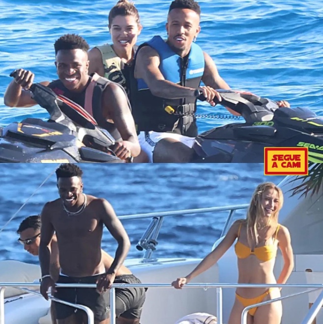 Solteiro, Éder Militão curte passeio de iate com mulheres e Vini Jr em Ibiza
