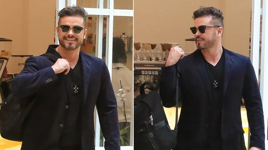 Sidney Sampaio é clicado em shopping 1 mês após queda de hotel; veja como ele está