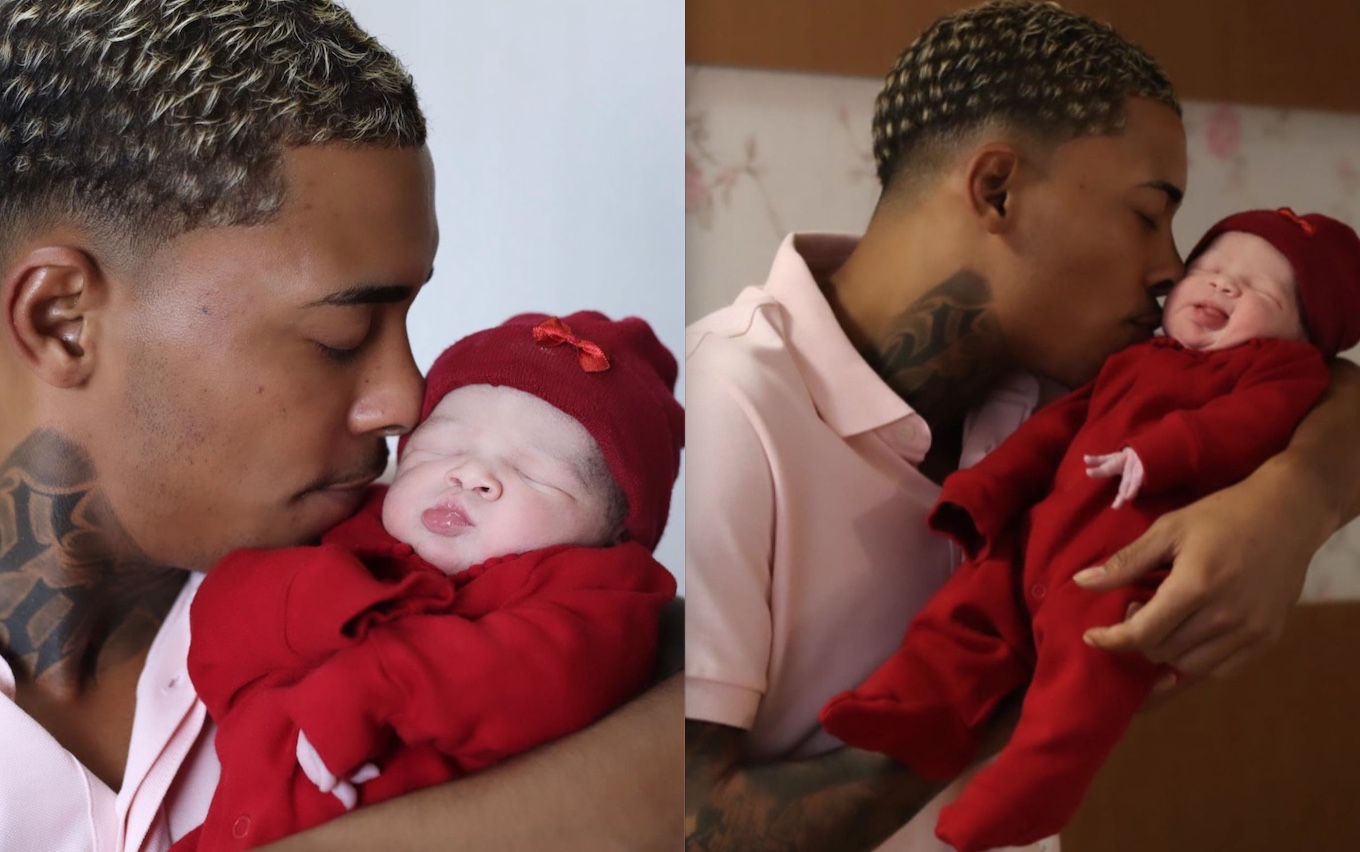 MC Poze mostra rosto da 4ª filha, Jade; funkeiro aguarda o nascimento do 5ª