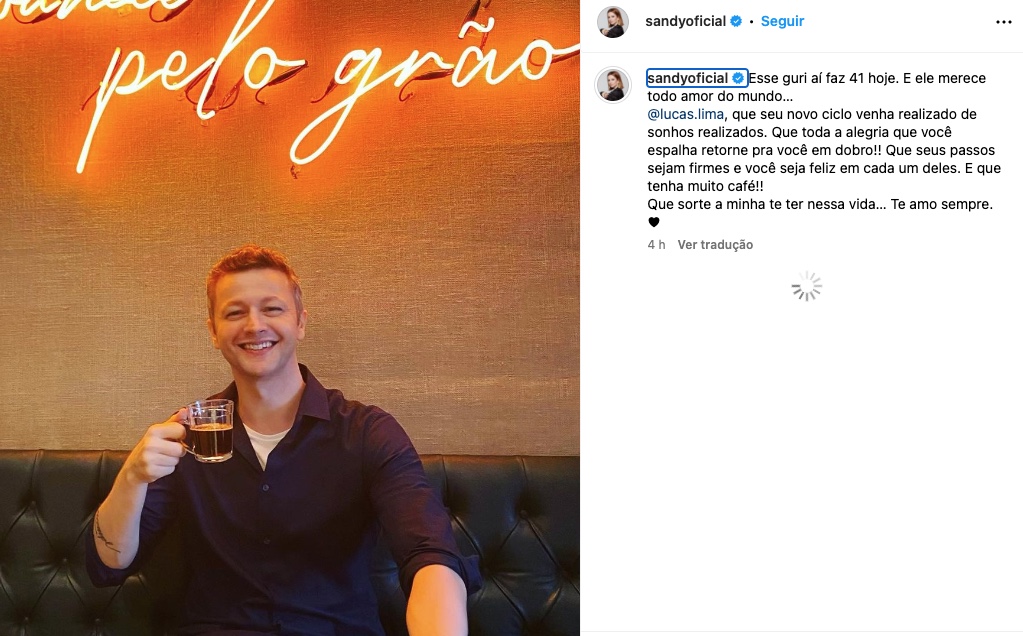 Sandy se declara a Lucas Lima no aniversário dele