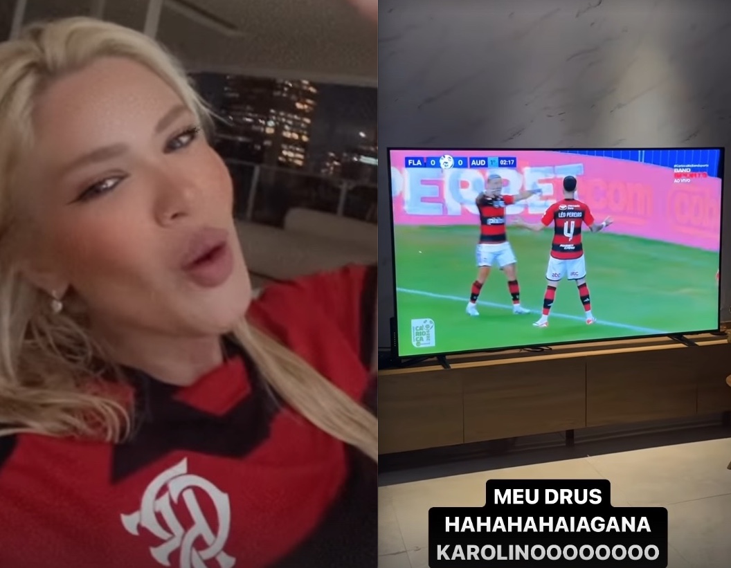 Em meio a rumores de romance, Karoline Lima vibra com gol de Léo Pereira do Flamengo